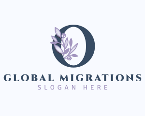 Floral Branch Letter O logo design