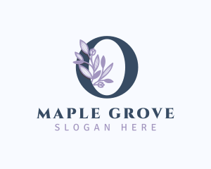 Floral Branch Letter O logo design