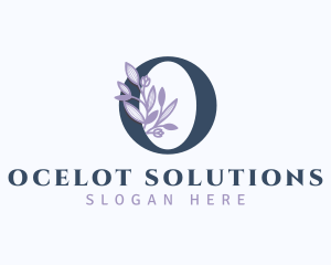 Floral Branch Letter O logo design