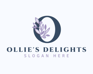 Floral Branch Letter O logo design