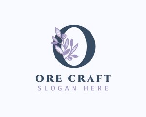 Floral Branch Letter O logo design