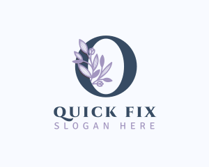 Floral Branch Letter O logo design