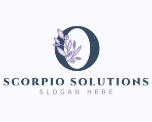 Floral Branch Letter O logo design