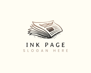 Page - Fold Newspaper Mustache logo design