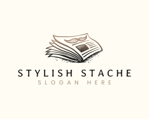 Mustache - Fold Newspaper Mustache logo design