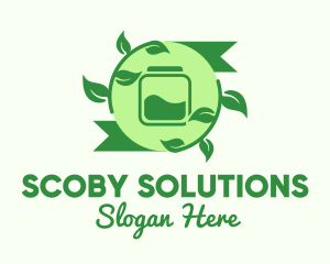 Scoby - Organic Kombucha Product Jar logo design