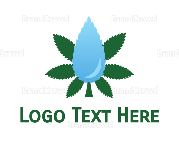 Water Droplet Weed Logo