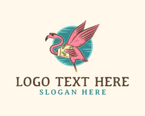 Pineapple - Tropical Flamingo Vacation logo design