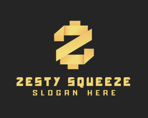 Golden Crypto App Letter Z logo design