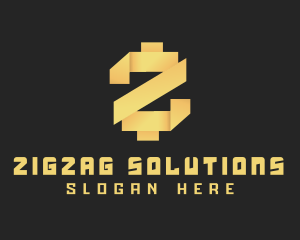 Golden Crypto App Letter Z logo design