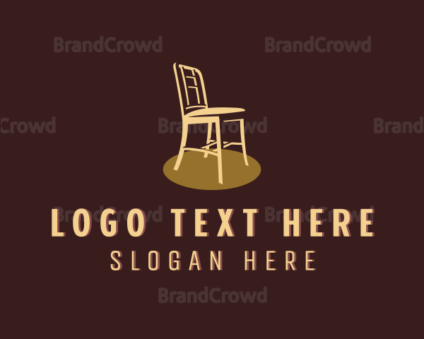 Wood Chair Furniture Logo