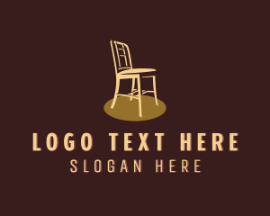 Armchair - Wood Chair Furniture logo design