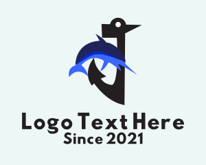 Marine Biology - Marine Anchor Swordfish logo design
