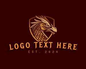 Mythology - Dragon Shield Monster logo design