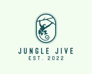 Jungle Monkey Tree Branch logo design