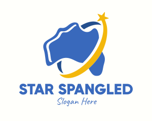 Star Australian Map logo design