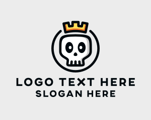 Bone - Crown Skull Badge logo design