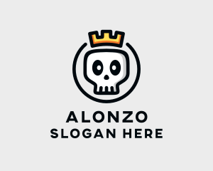 Crown Skull Badge logo design