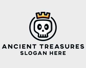 Crown Skull Badge logo design