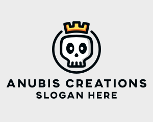 Crown Skull Badge logo design