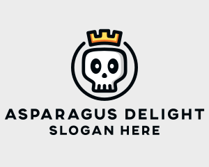 Crown Skull Badge logo design