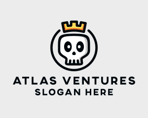 Crown Skull Badge logo design