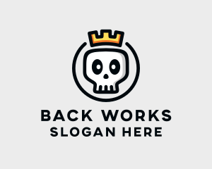 Crown Skull Badge logo design