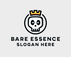 Crown Skull Badge logo design