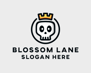 Crown Skull Badge logo design