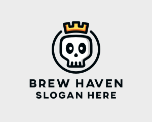 Crown Skull Badge logo design