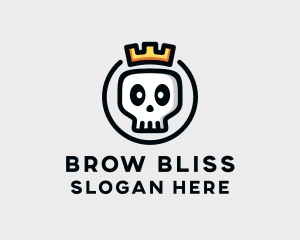 Crown Skull Badge logo design