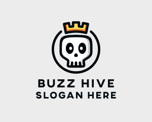 Crown Skull Badge logo design