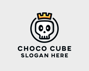 Creepy - Crown Skull Badge logo design