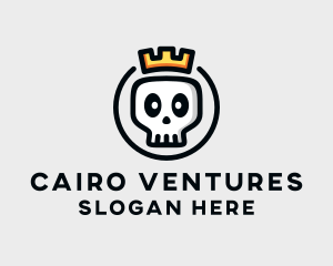 Crown Skull Badge logo design