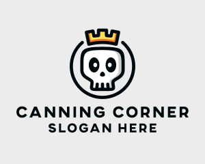 Crown Skull Badge logo design