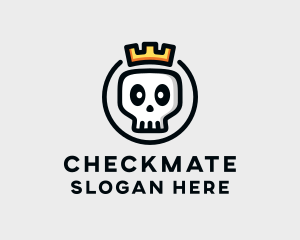 Crown Skull Badge logo design