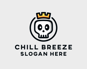 Crown Skull Badge logo design