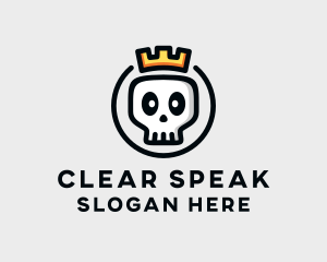 Crown Skull Badge logo design