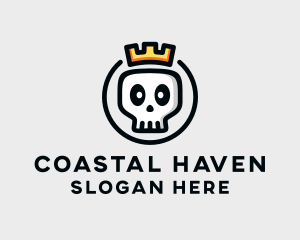 Crown Skull Badge logo design