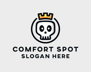 Crown Skull Badge logo design