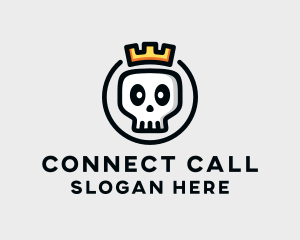 Crown Skull Badge logo design