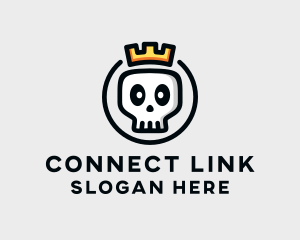 Crown Skull Badge logo design