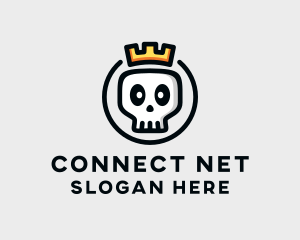 Crown Skull Badge logo design