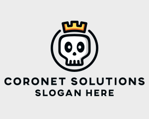 Coronet - Crown Skull Badge logo design