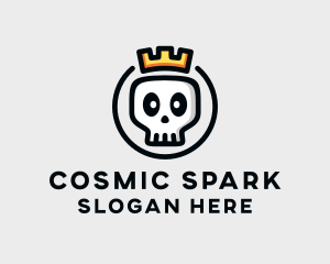 Crown Skull Badge logo design