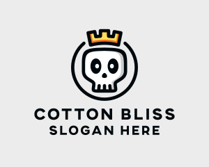 Crown Skull Badge logo design