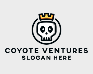 Crown Skull Badge logo design