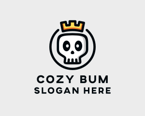 Crown Skull Badge logo design