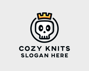 Crown Skull Badge logo design