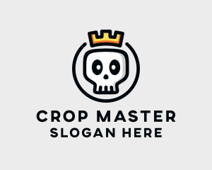 Crown Skull Badge logo design